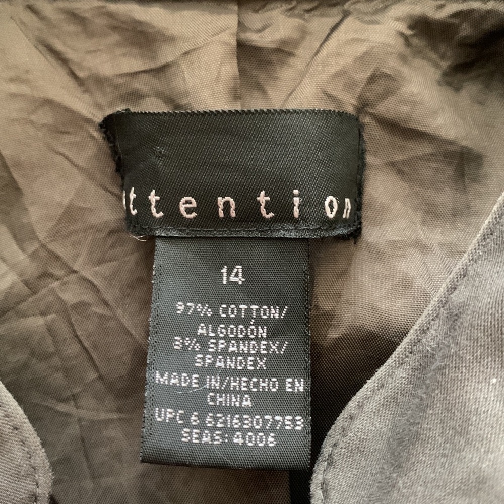 ATTENTION Lightweight Dark Gray Button Down Jacket - image 13